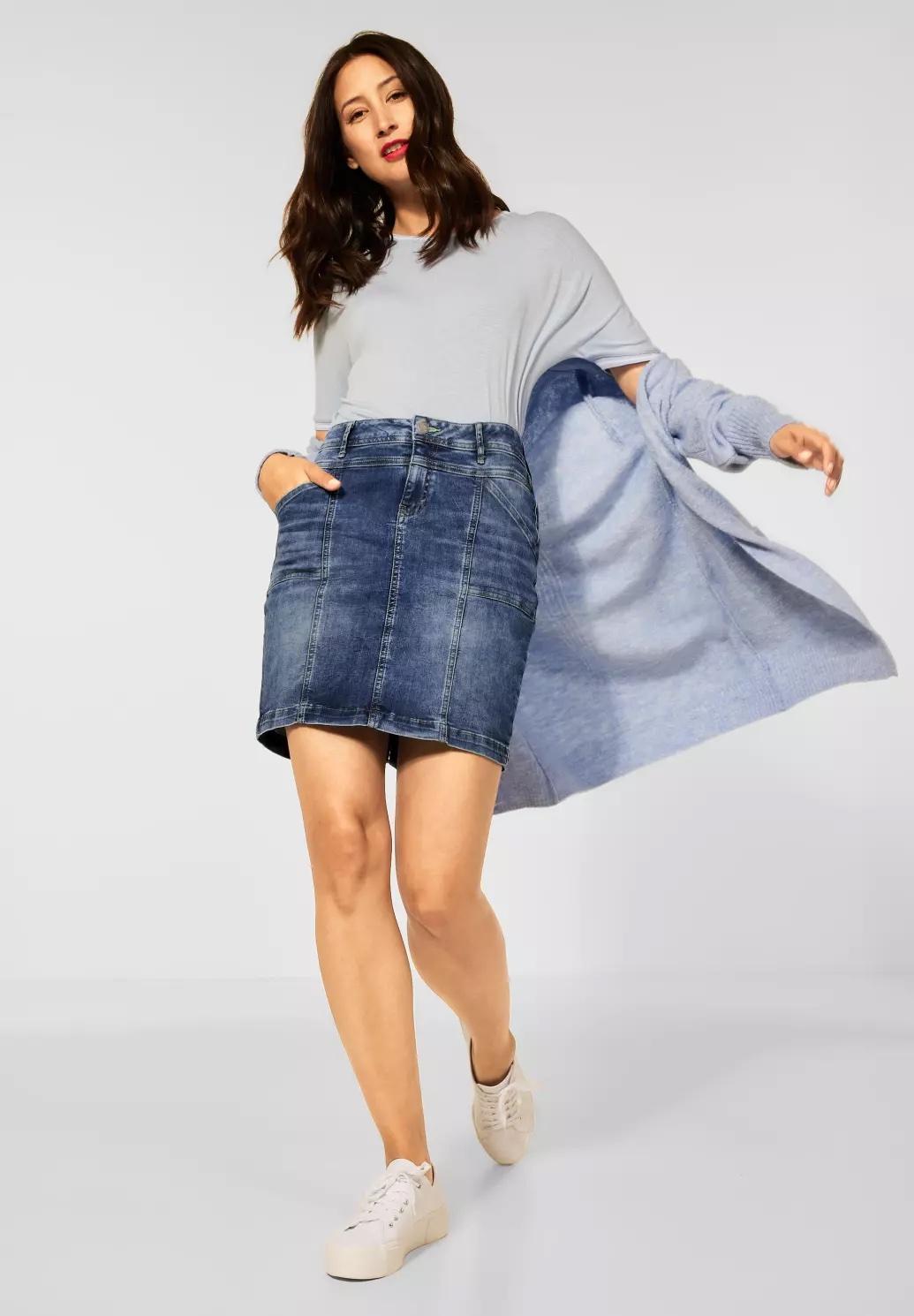 Street One denimová sukňa s vysokým pásom